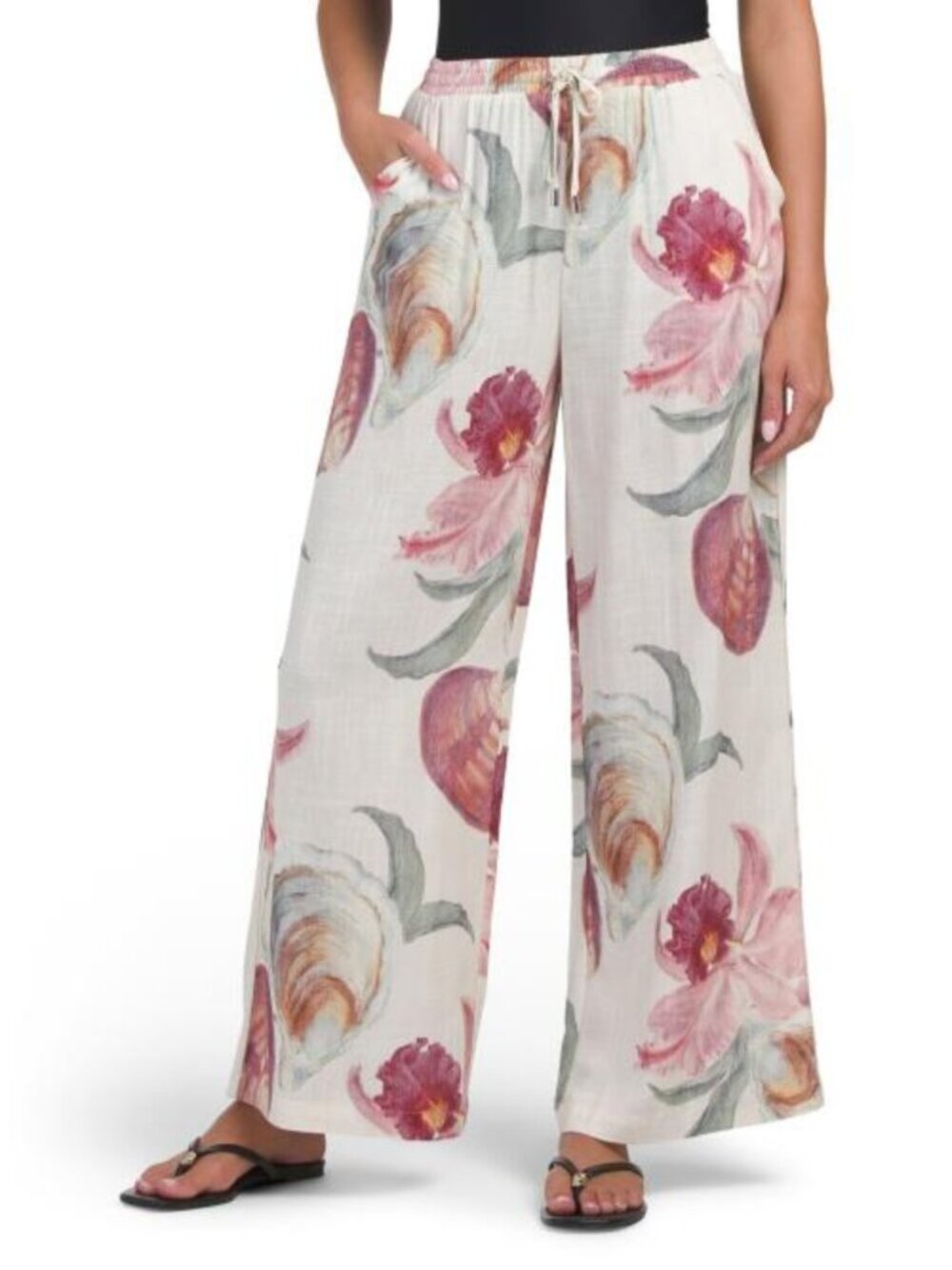 LABEL OF LOVE Linen Blend Orchid Cover-up Pants